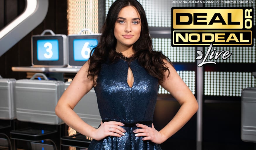 Croupière bei Deal or No Deal Live im Online Casino.